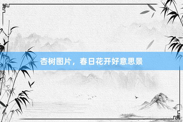 杏树图片，春日花开好意思景
